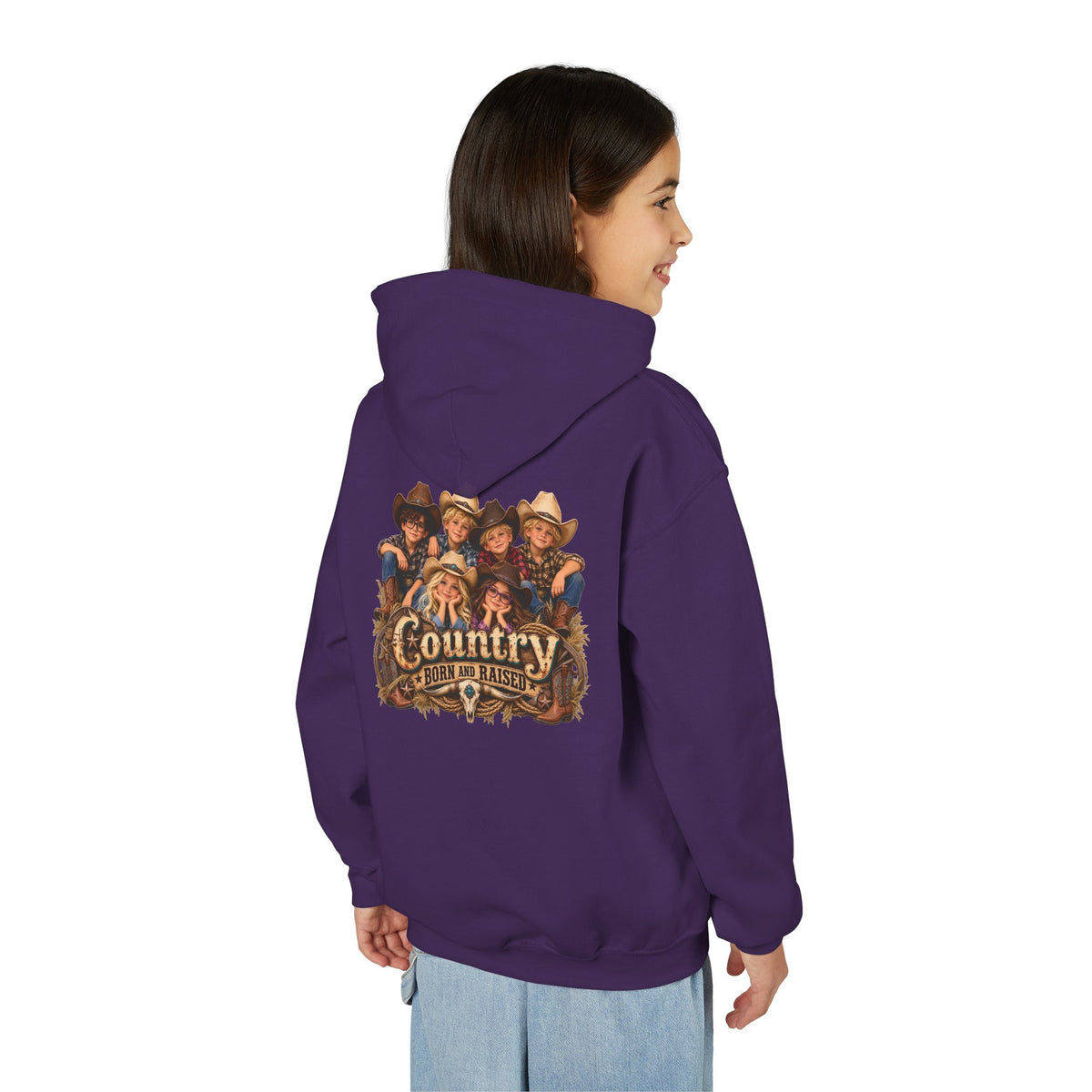 Country Born and Raised Youth Hooded Sweatshirt