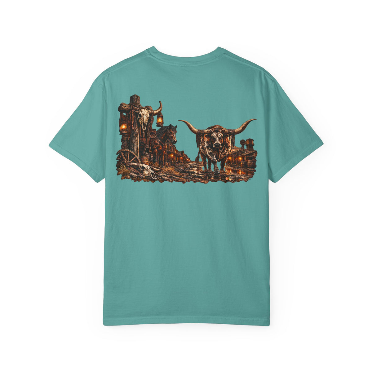 Wild & Whisker Western Longhorn Bull Graphic T-Shirt