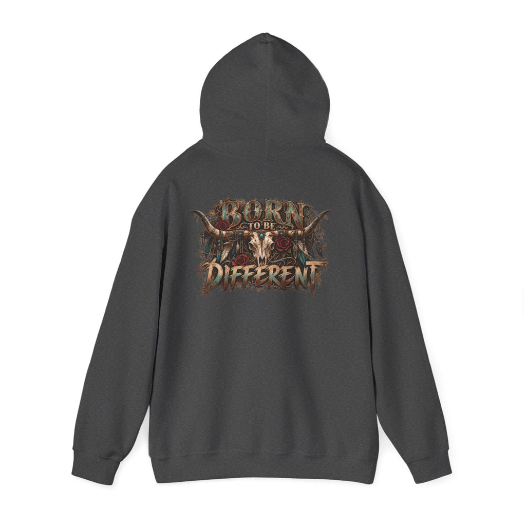Wild & Whisker Hoodie with cow horn skull Design