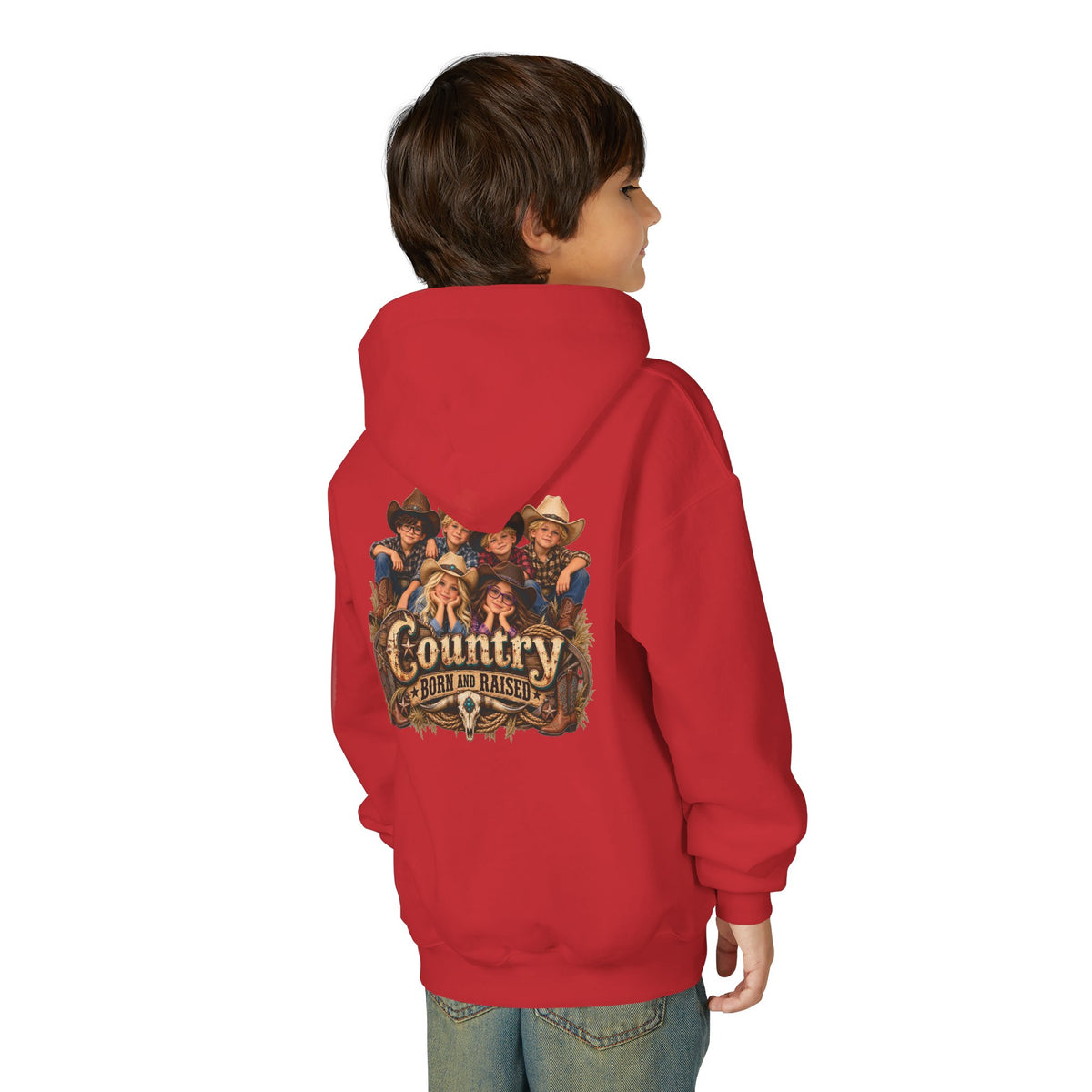 Country Born and Raised Youth Hooded Sweatshirt