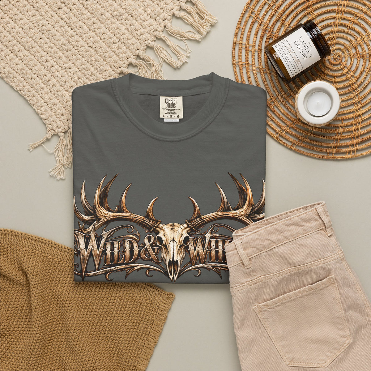 Wild & Whisker  Antler and Butterfly Graphic T-Shirt