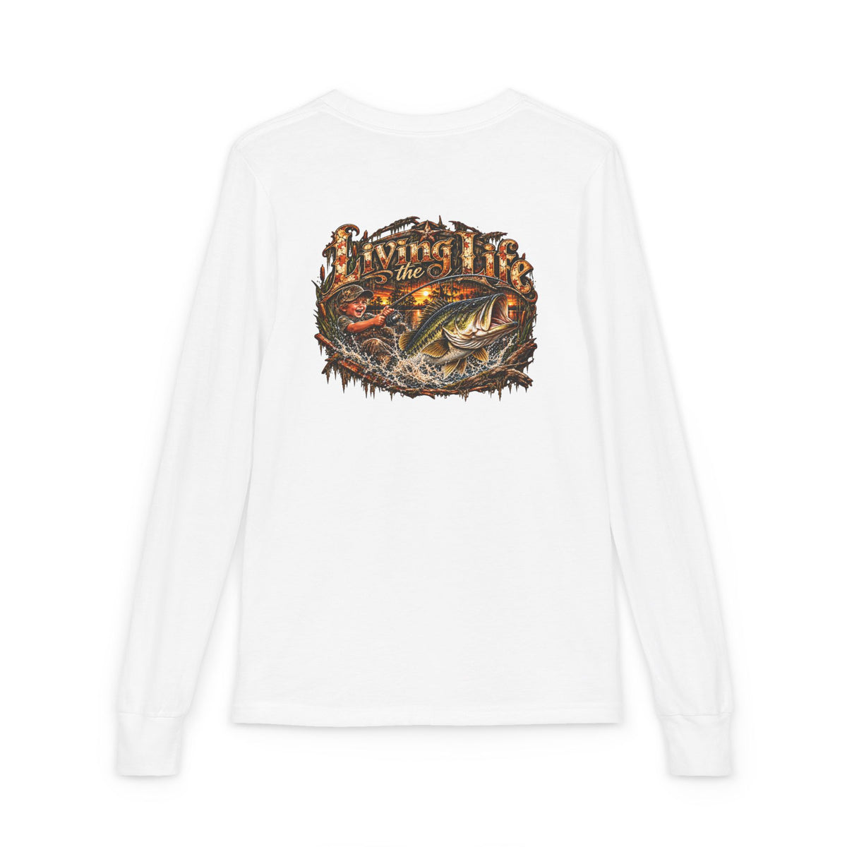 Youth Long Sleeve Tee – girls or boys Big Bass