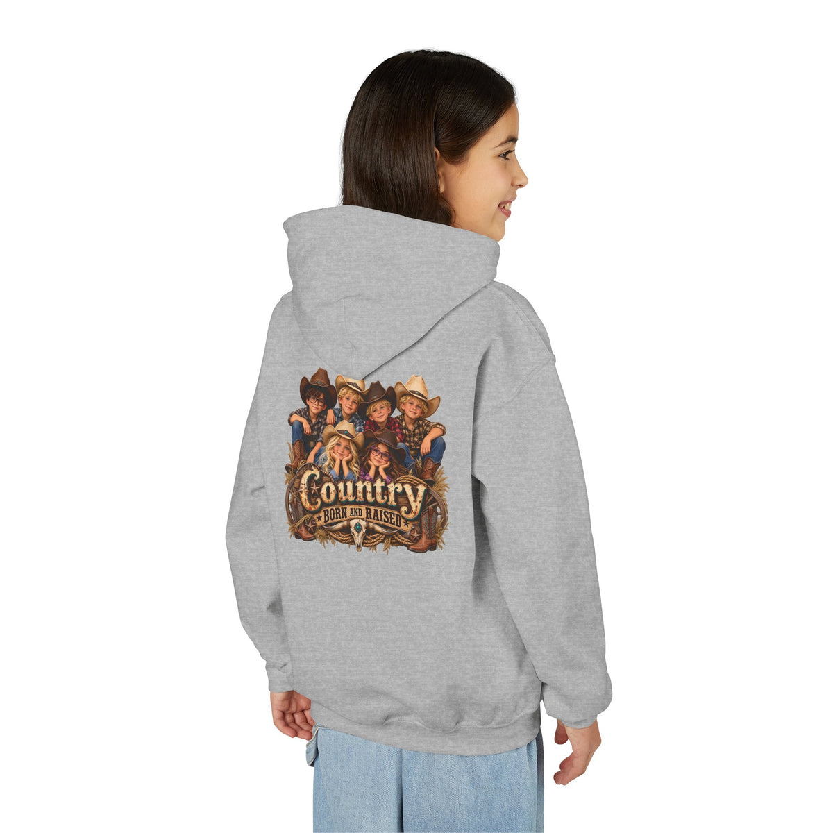Country Born and Raised Youth Hooded Sweatshirt