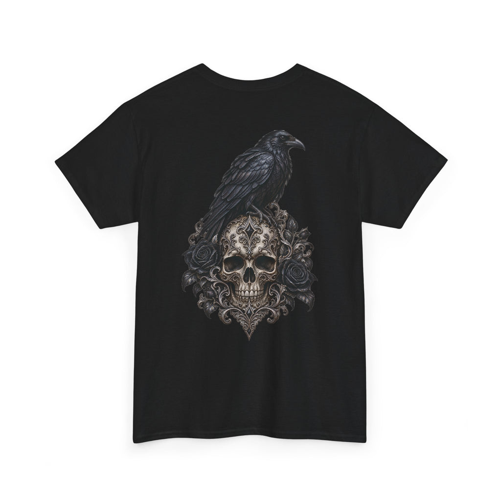 Gothic Raven Skull Graphic Tee
