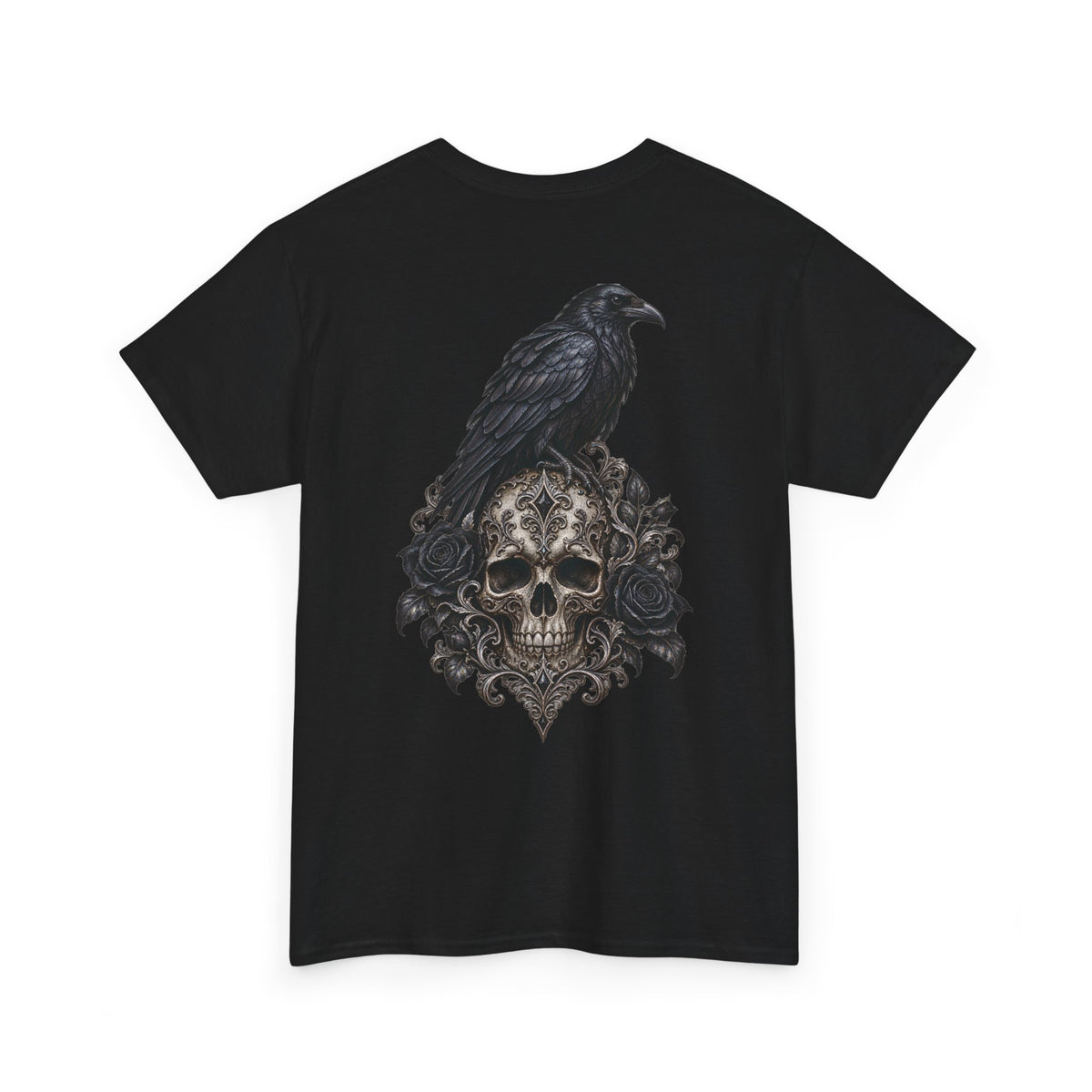 Gothic Raven Skull Graphic Tee