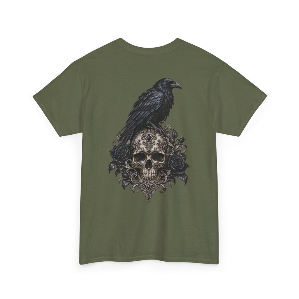 Gothic Raven Skull Graphic Tee