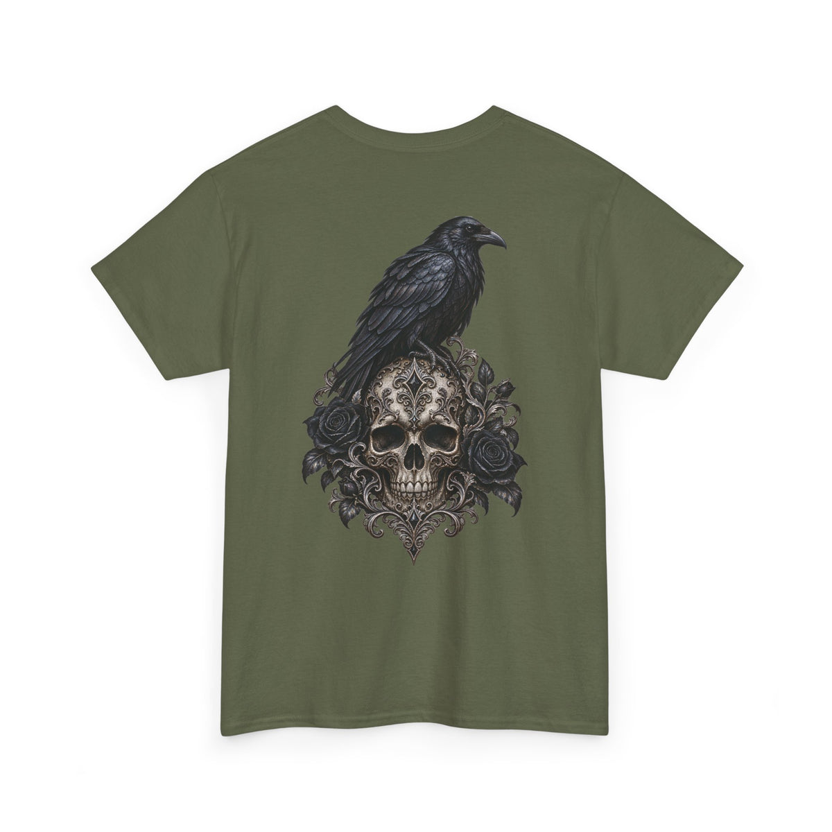 Gothic Raven Skull Graphic Tee