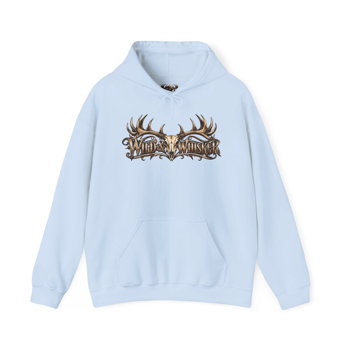Hoodie - Wild & Whisker Gothic Antler Design, In God We Trust Back Print