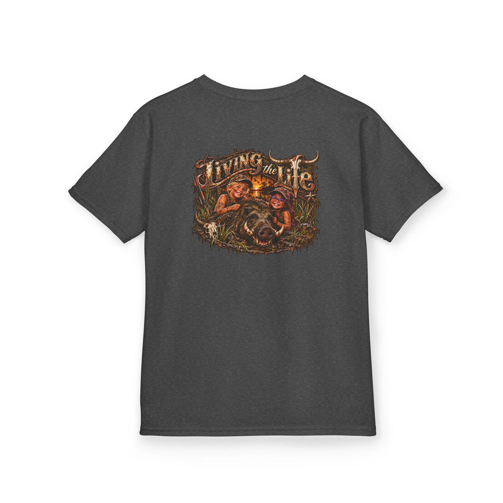 Kids Heavy Cotton Tee, Living the Life Hog