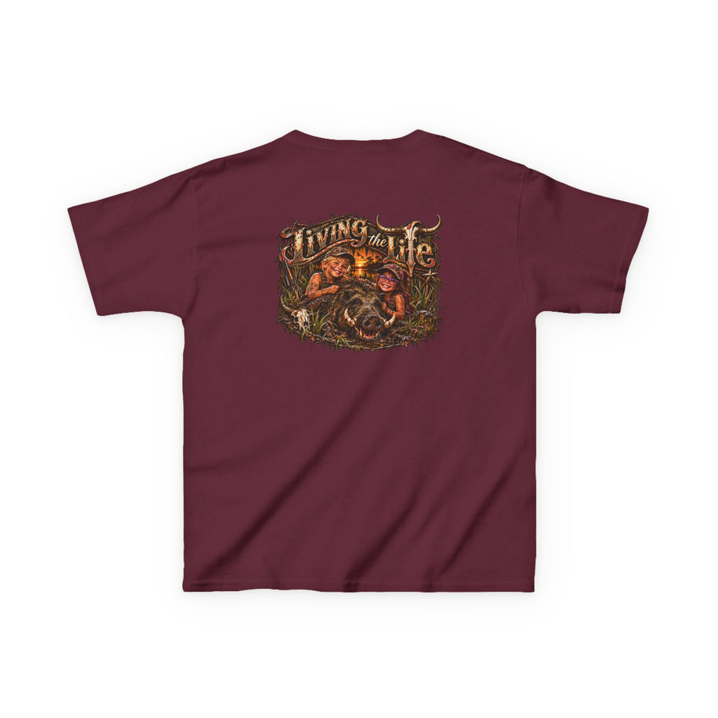 Kids Heavy Cotton Tee, Living the Life Hog