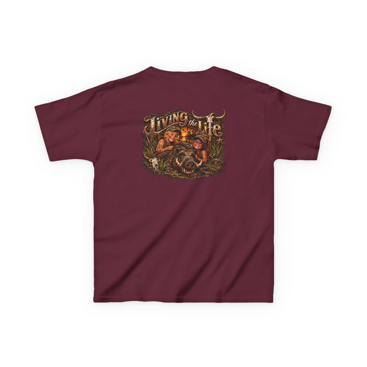 Kids Heavy Cotton Tee, Living the Life Hog