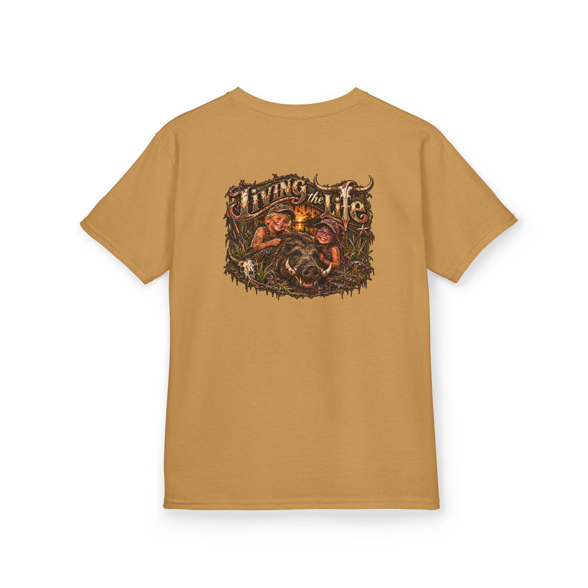 Kids Heavy Cotton Tee, Living the Life Hog
