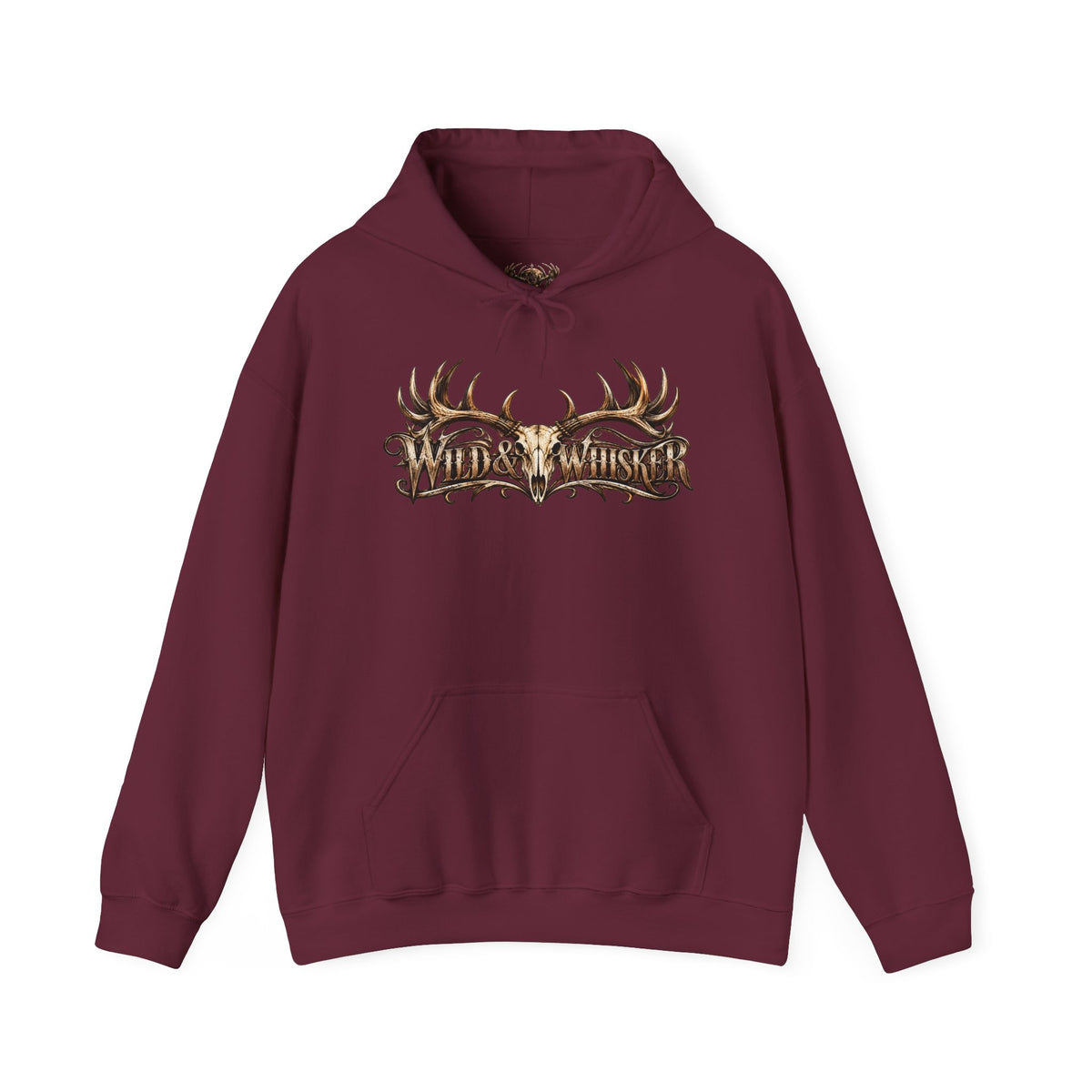 Hoodie - Wild & Whisker Gothic Antler Design, In God We Trust Back Print