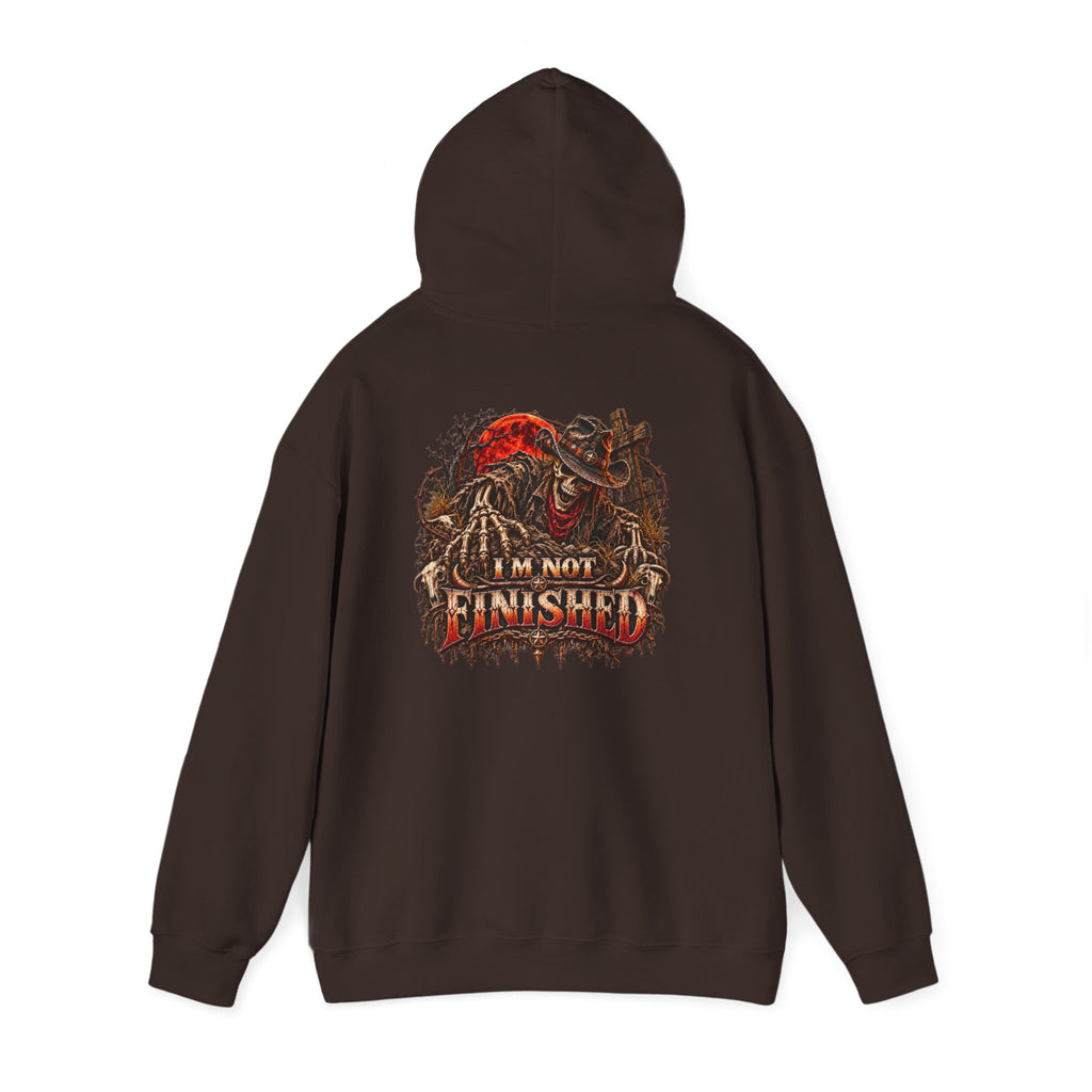 Skeleton Graphic Hoodie – Wild Whiskey & I’m Not Finished Design