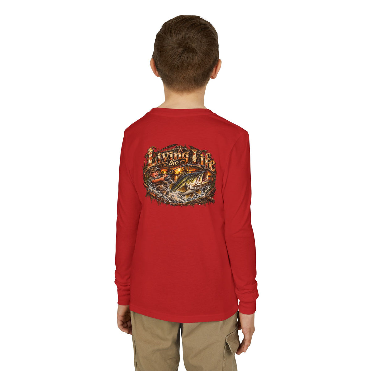 Youth Long Sleeve Tee – girls or boys Big Bass
