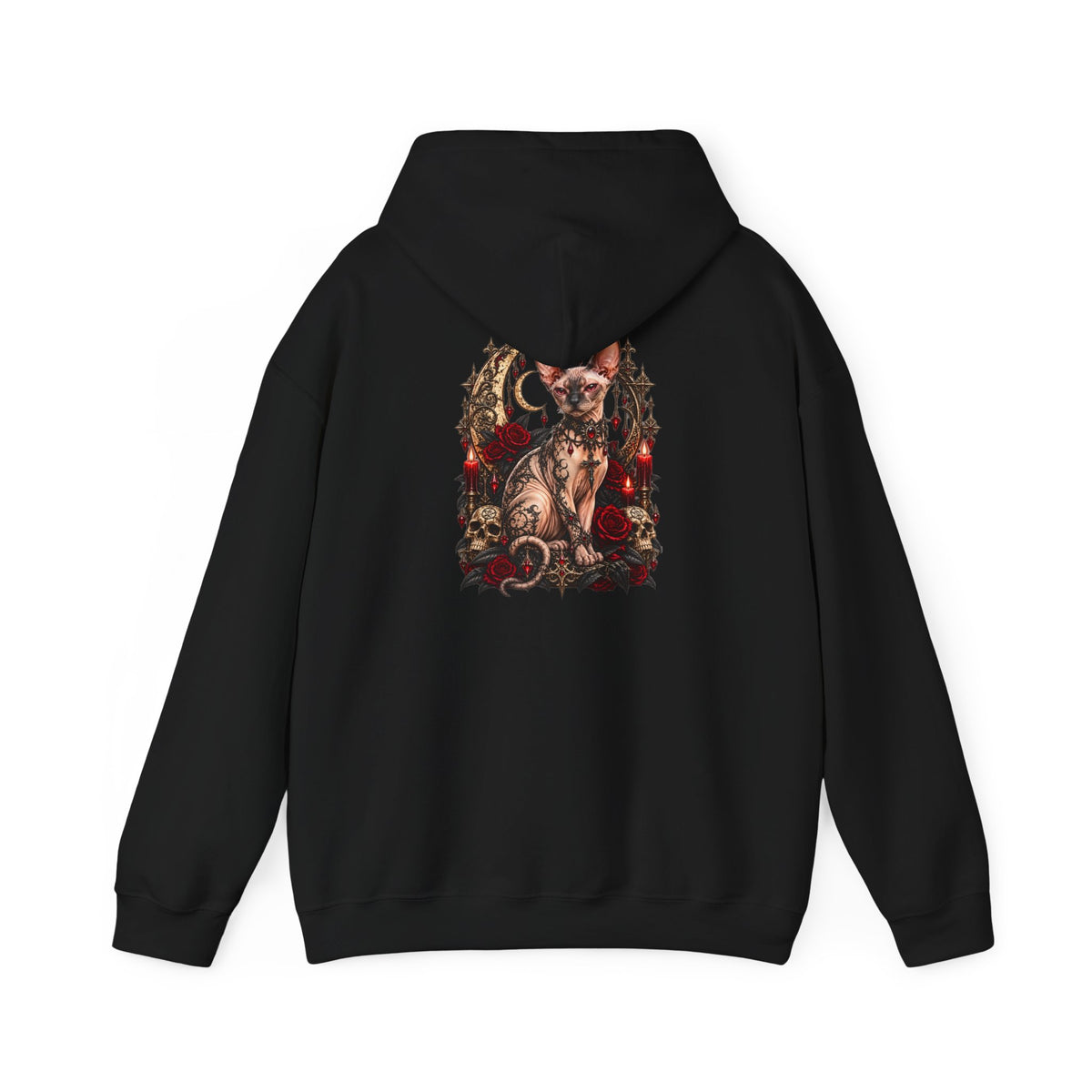 Wild & Whisker Gothic Sphynx Art Hoodie