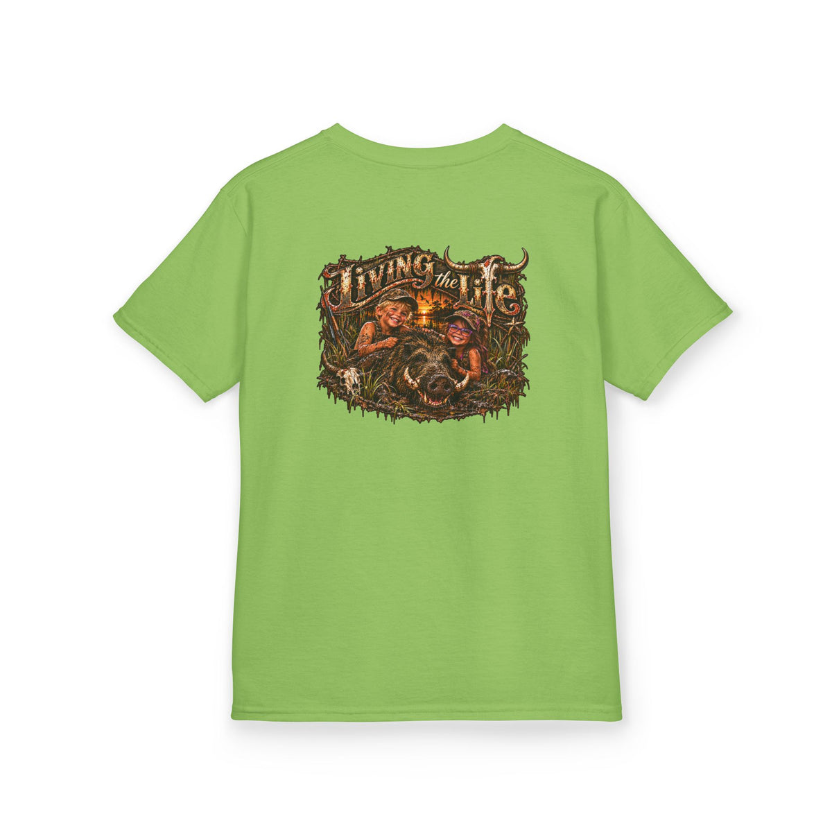 Kids Heavy Cotton Tee, Living the Life Hog