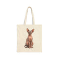 Wild & Whisker Sphynx Cat Cotton Canvas Tote Bag