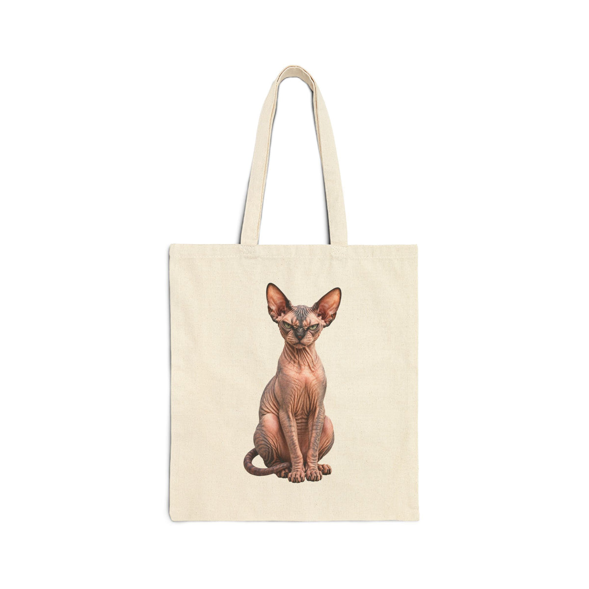 Wild & Whisker Sphynx Cat Cotton Canvas Tote Bag