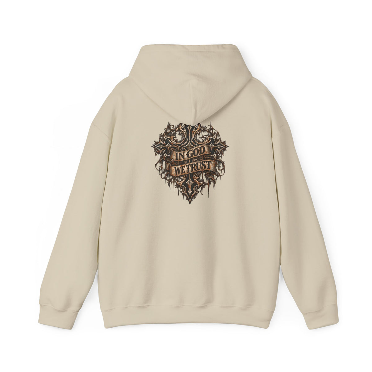 Hoodie - Wild & Whisker Gothic Antler Design, In God We Trust Back Print