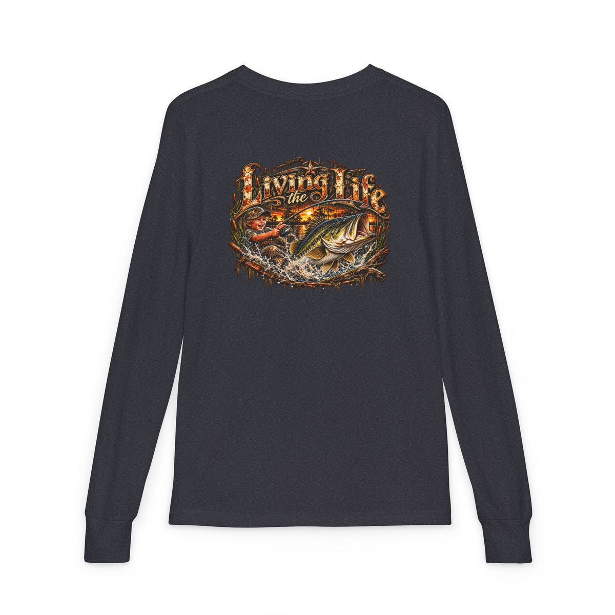 Youth Long Sleeve Tee – girls or boys Big Bass