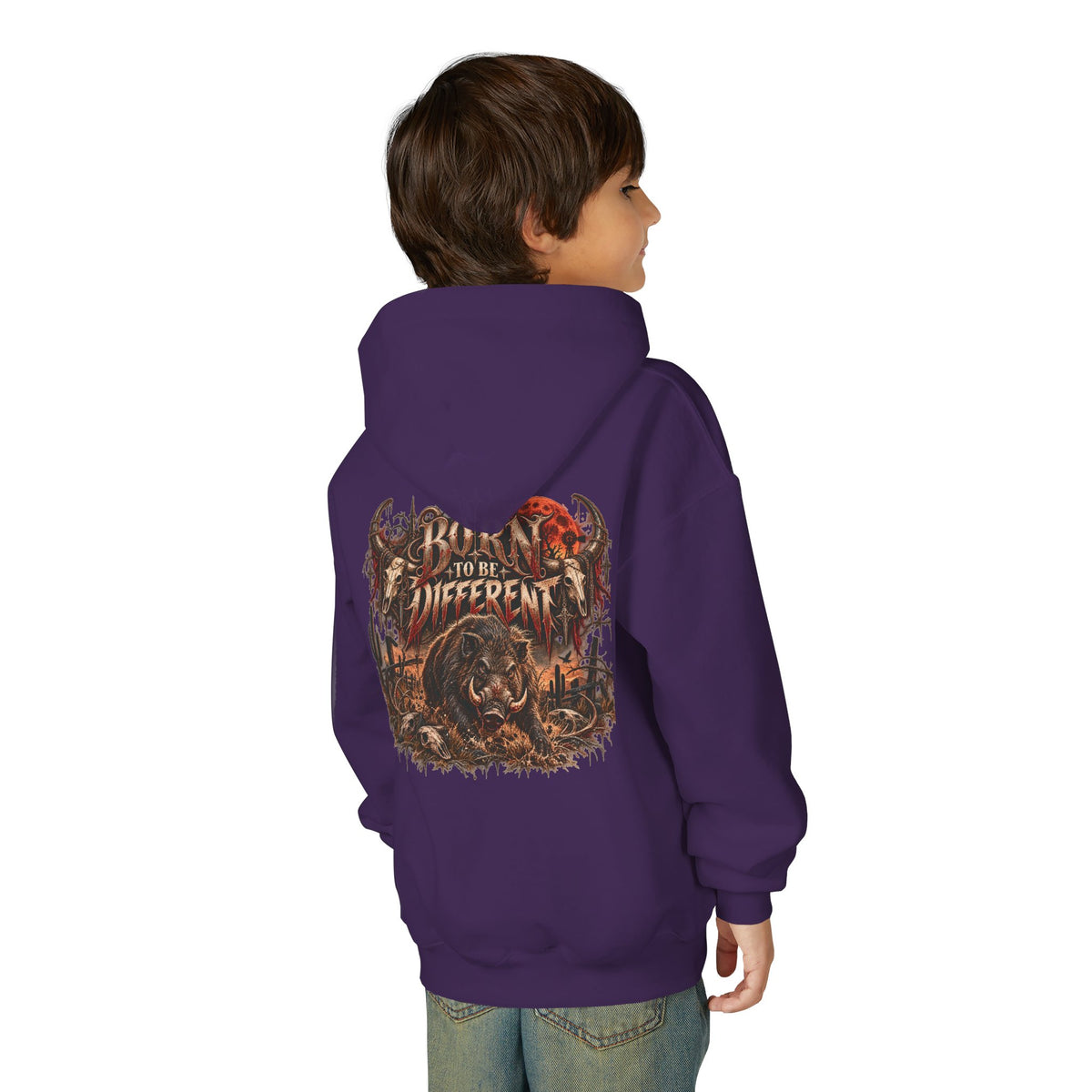 Youth Hooded Sweatshirt – Wild Boar Graphic Hoodie