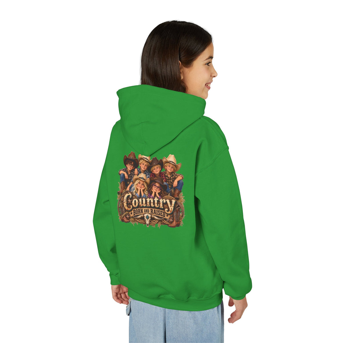 Country Born and Raised Youth Hooded Sweatshirt