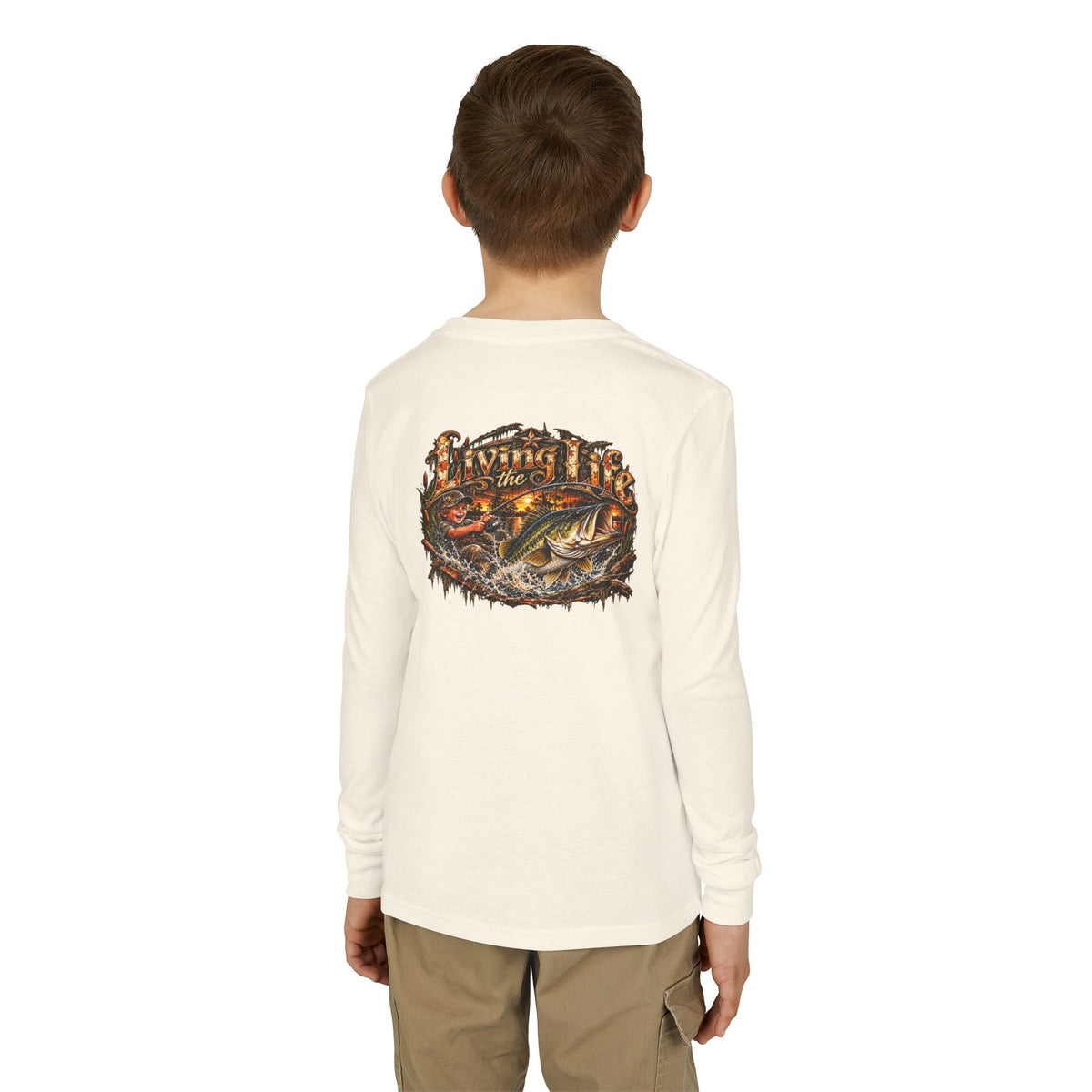 Youth Long Sleeve Tee – girls or boys Big Bass