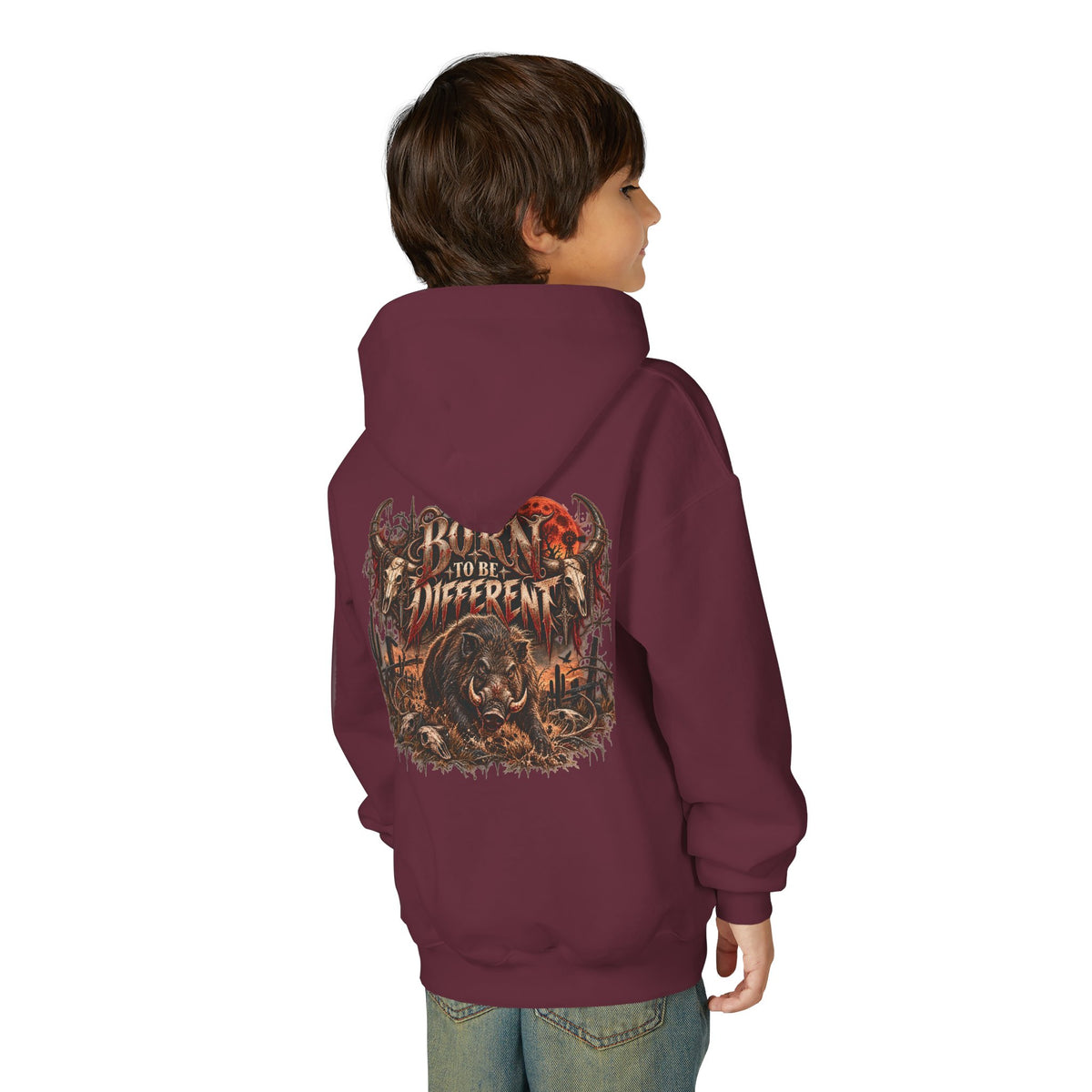 Youth Hooded Sweatshirt – Wild Boar Graphic Hoodie