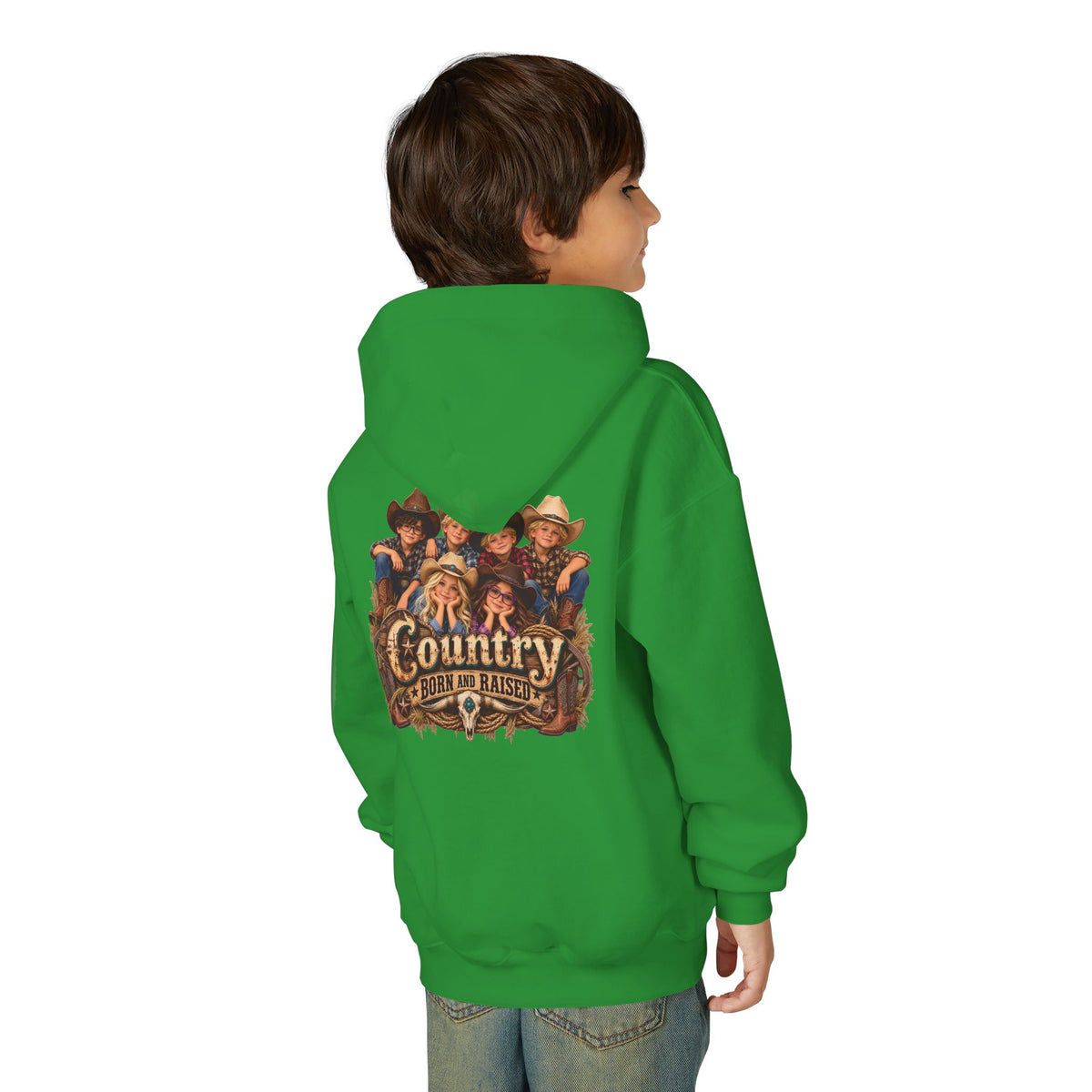 Country Born and Raised Youth Hooded Sweatshirt