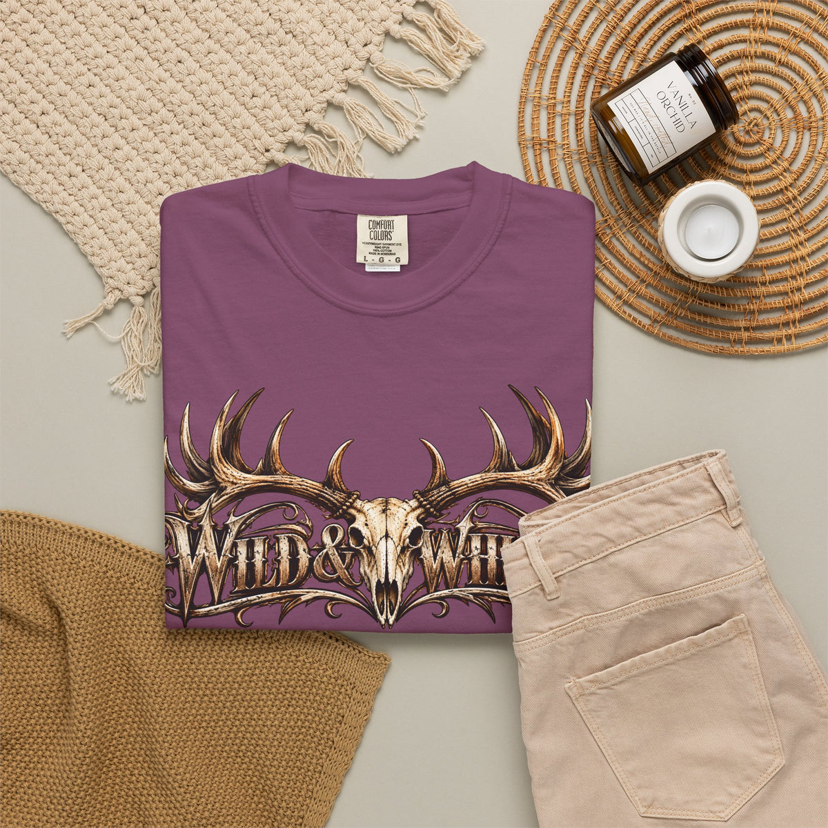 Wild & Whisker  Antler and Butterfly Graphic T-Shirt