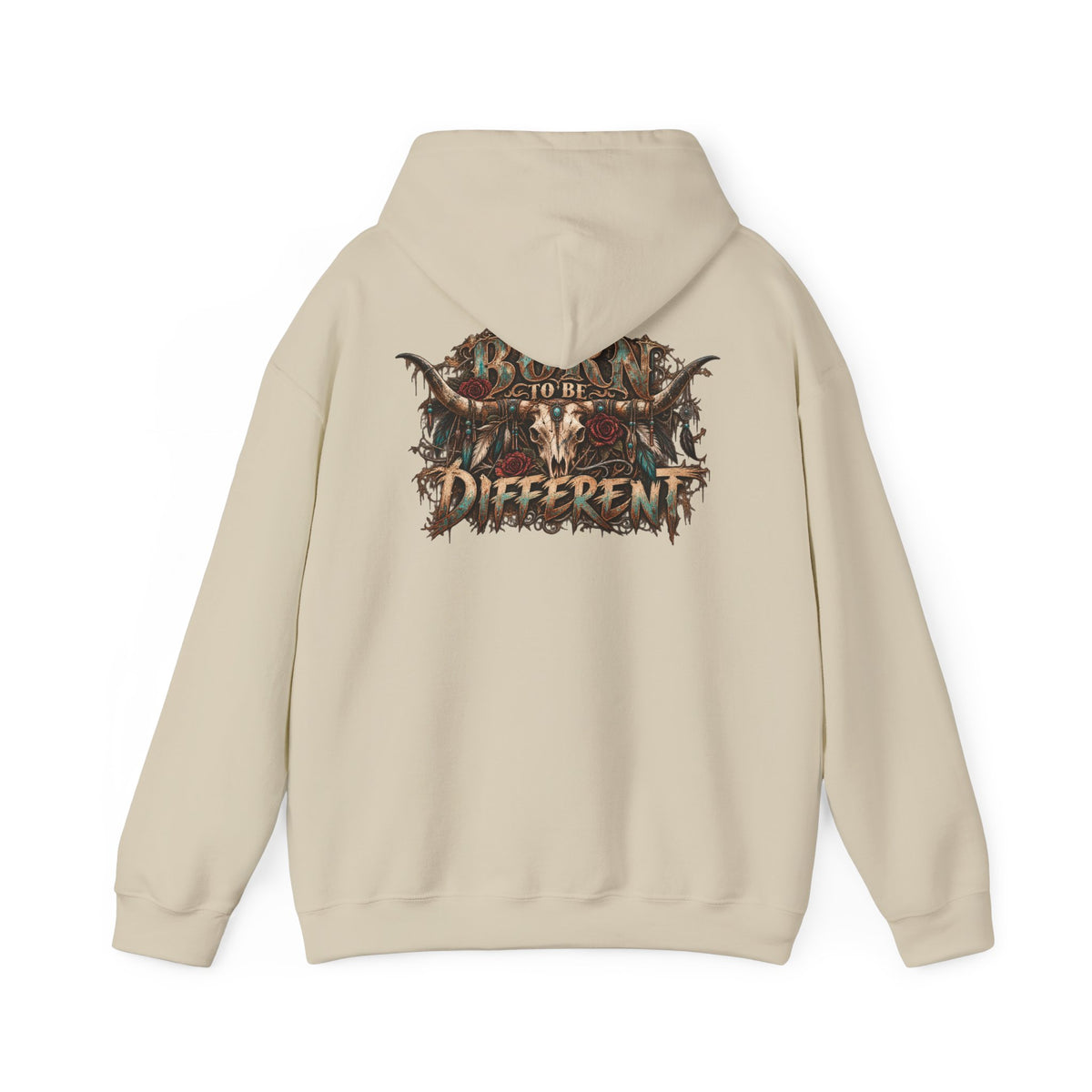 Wild & Whisker Hoodie with cow horn skull Design