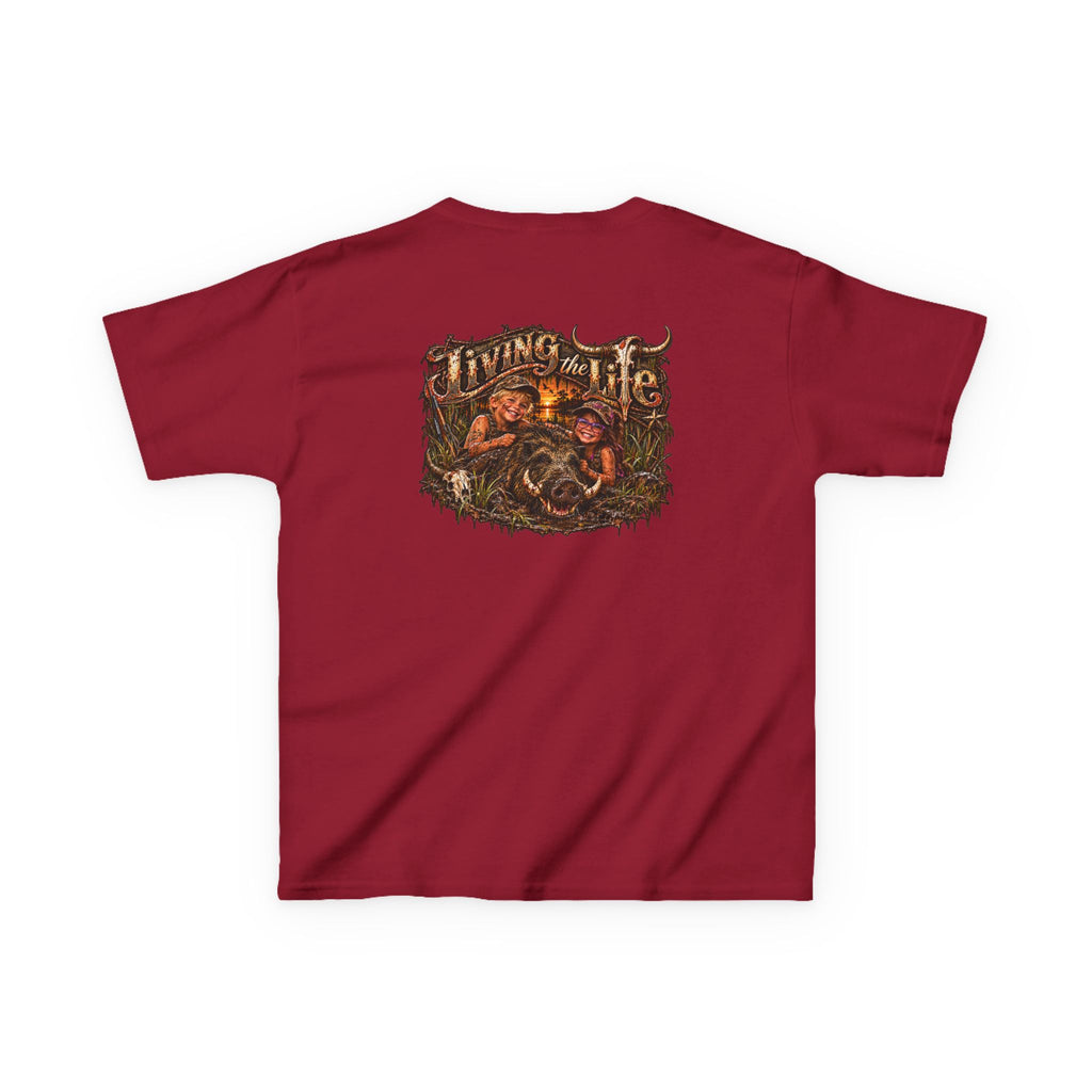 Kids Heavy Cotton Tee, Living the Life Hog