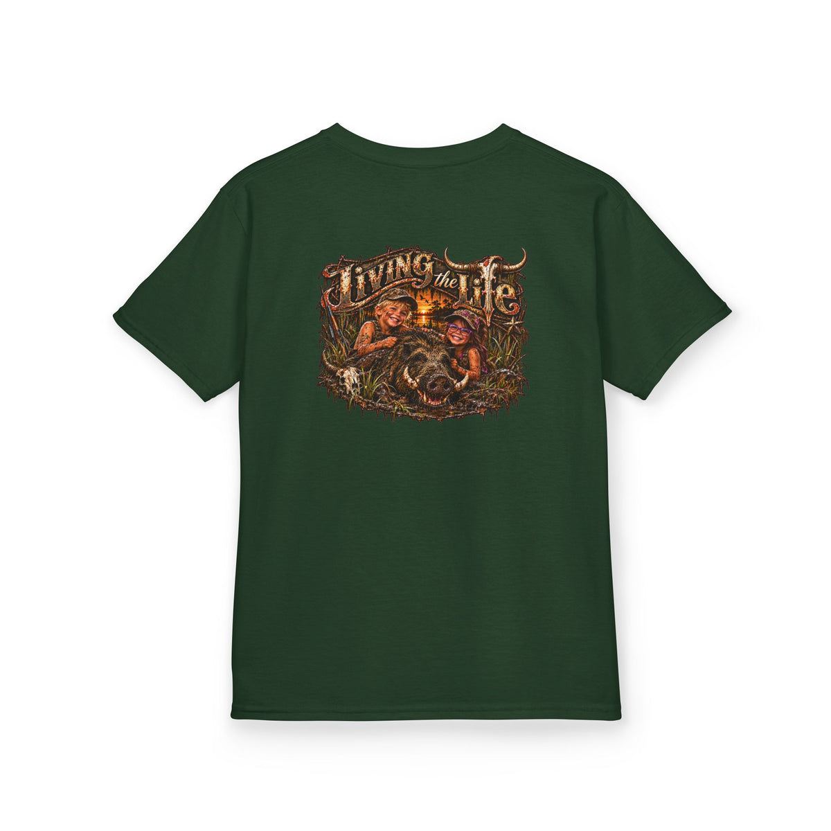 Kids Heavy Cotton Tee, Living the Life Hog