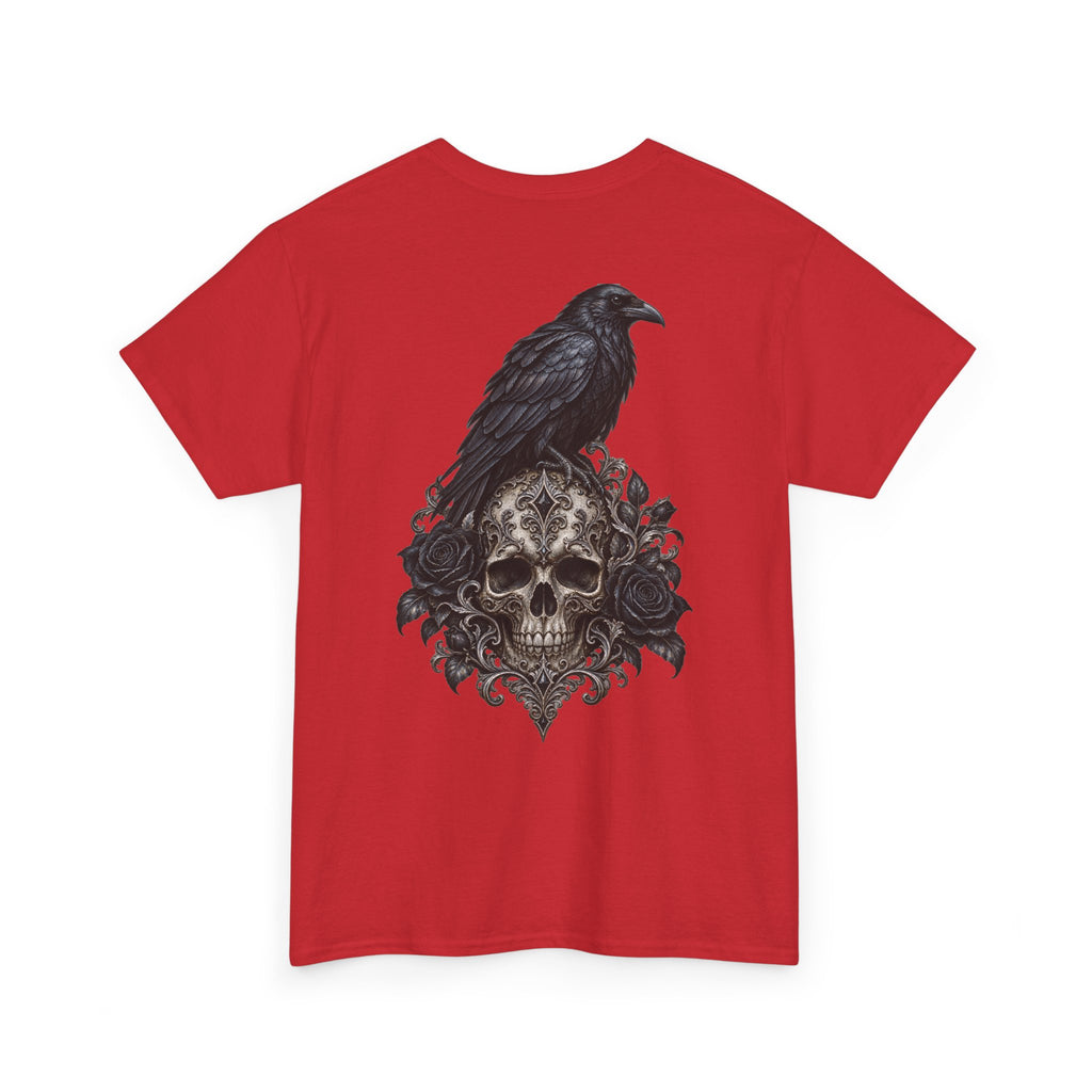 Gothic Raven Skull Graphic Tee