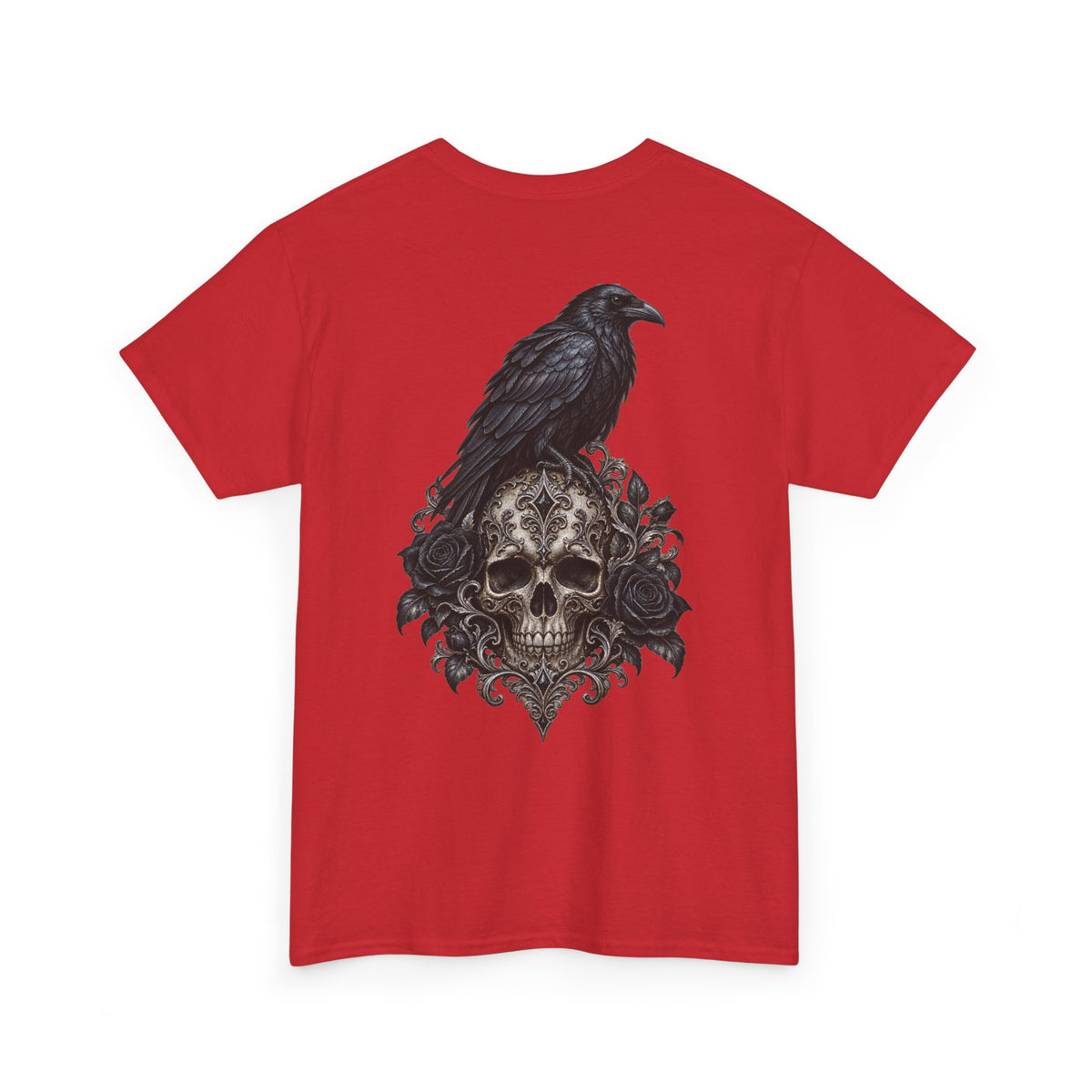 Gothic Raven Skull Graphic Tee