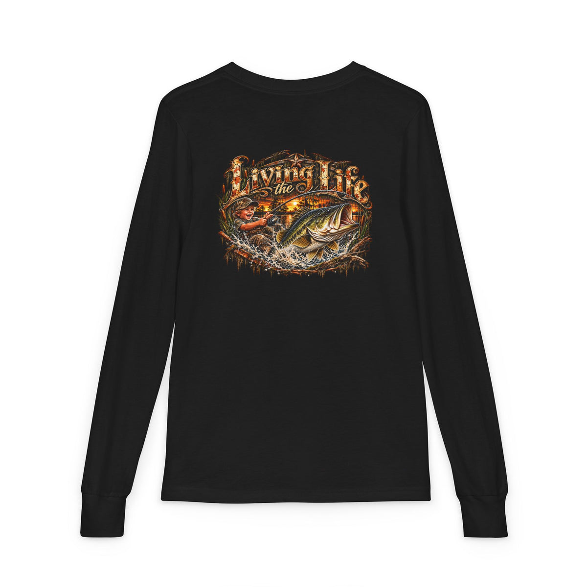Youth Long Sleeve Tee – girls or boys Big Bass