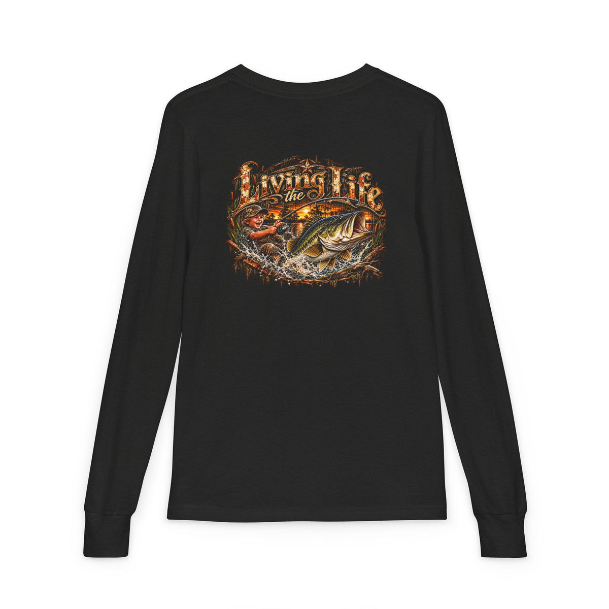 Youth Long Sleeve Tee – girls or boys Big Bass