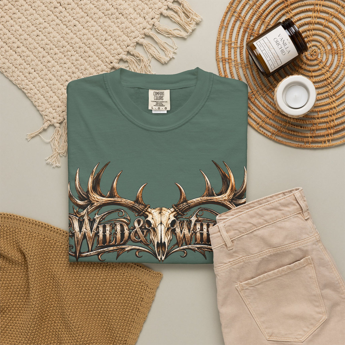 Wild & Whisker  Antler and Butterfly Graphic T-Shirt