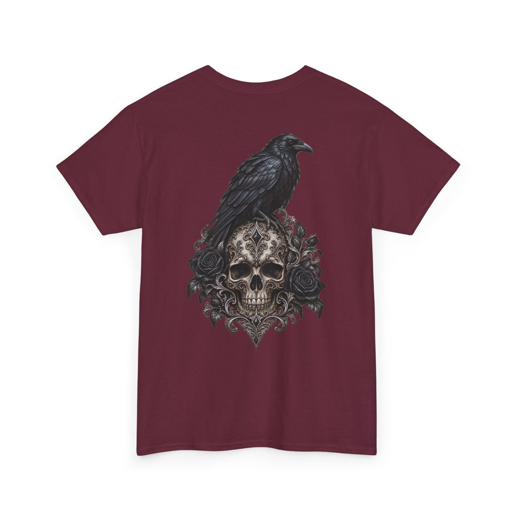 Gothic Raven Skull Graphic Tee