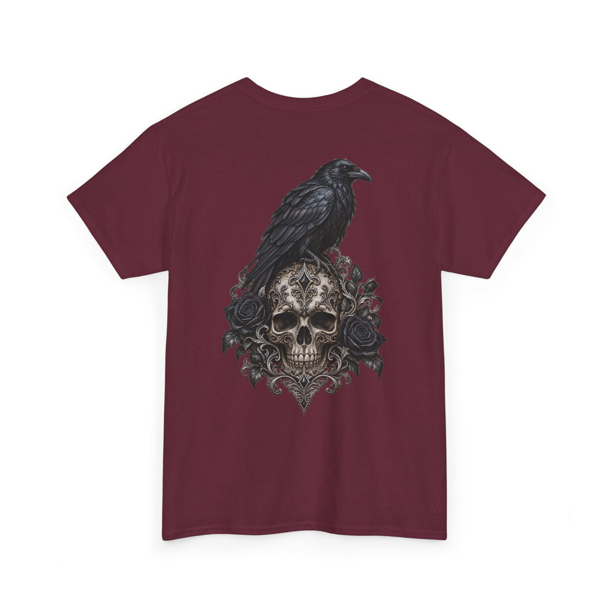 Gothic Raven Skull Graphic Tee
