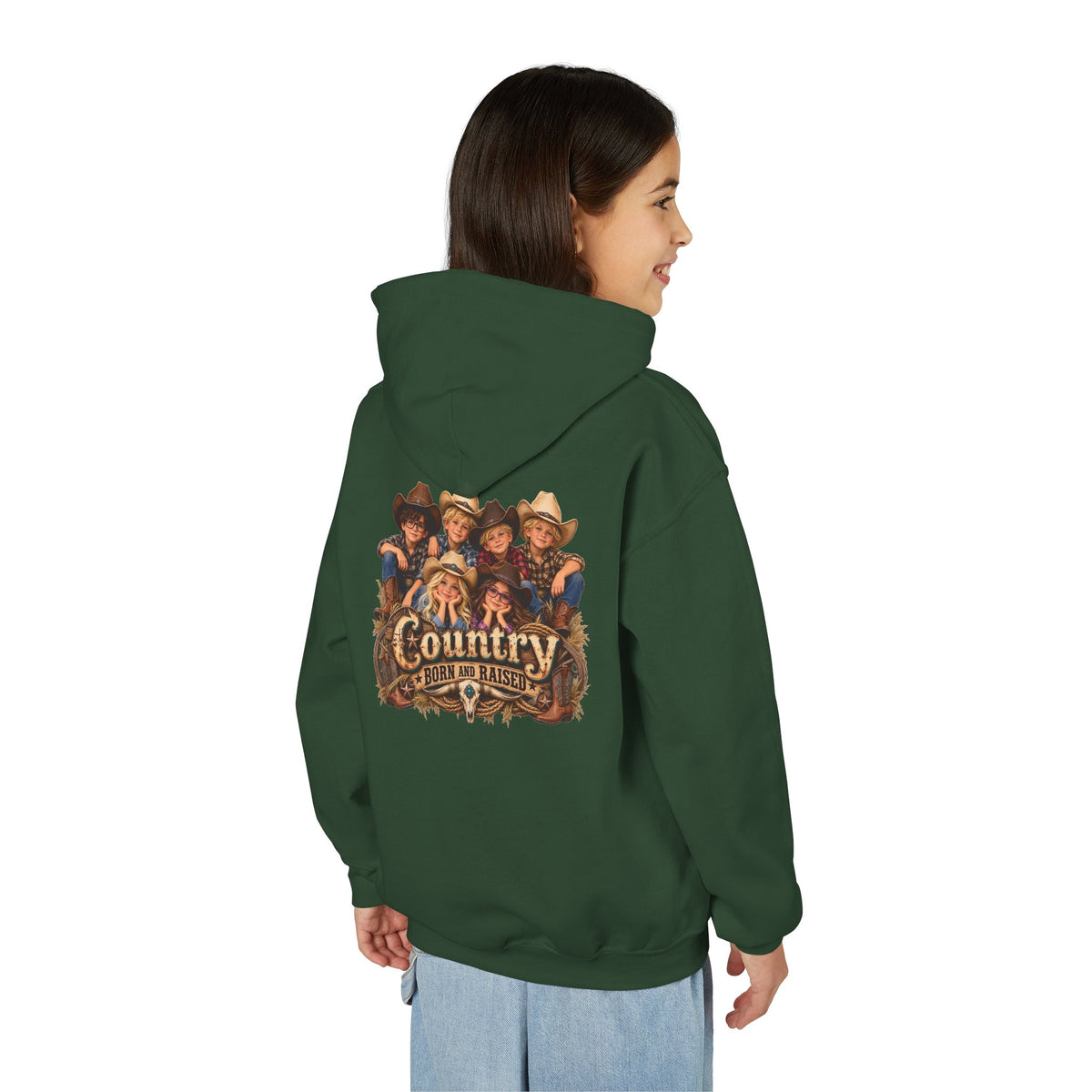 Country Born and Raised Youth Hooded Sweatshirt