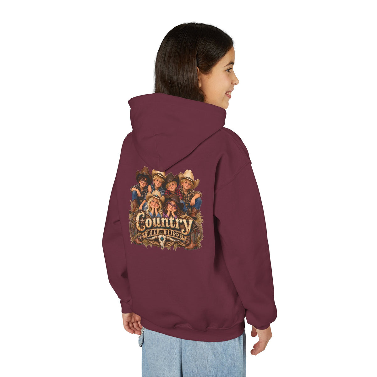 Country Born and Raised Youth Hooded Sweatshirt