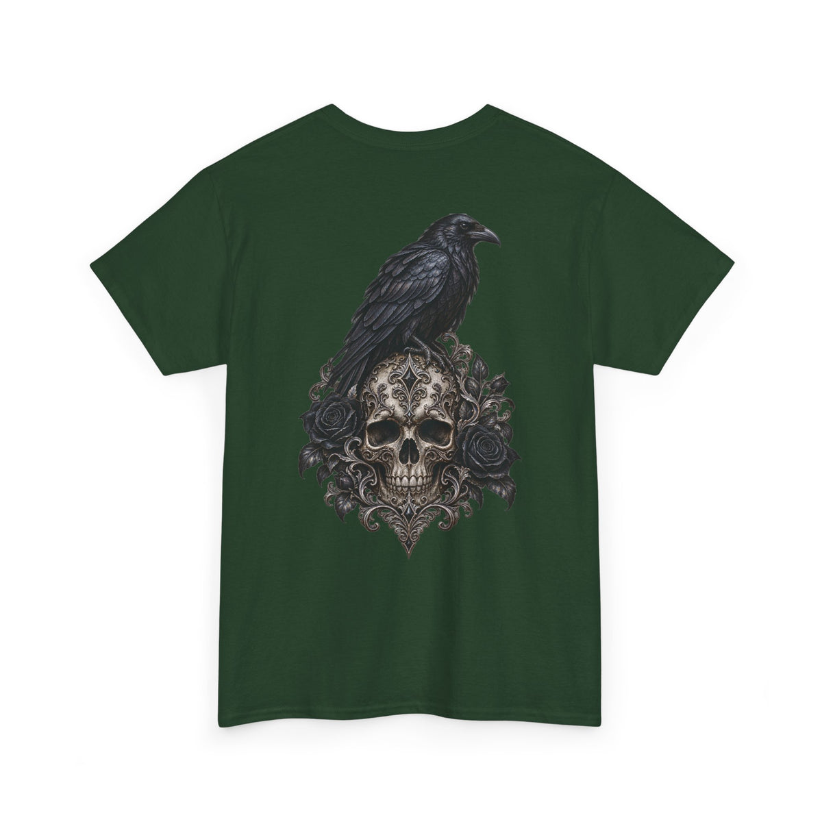 Gothic Raven Skull Graphic Tee