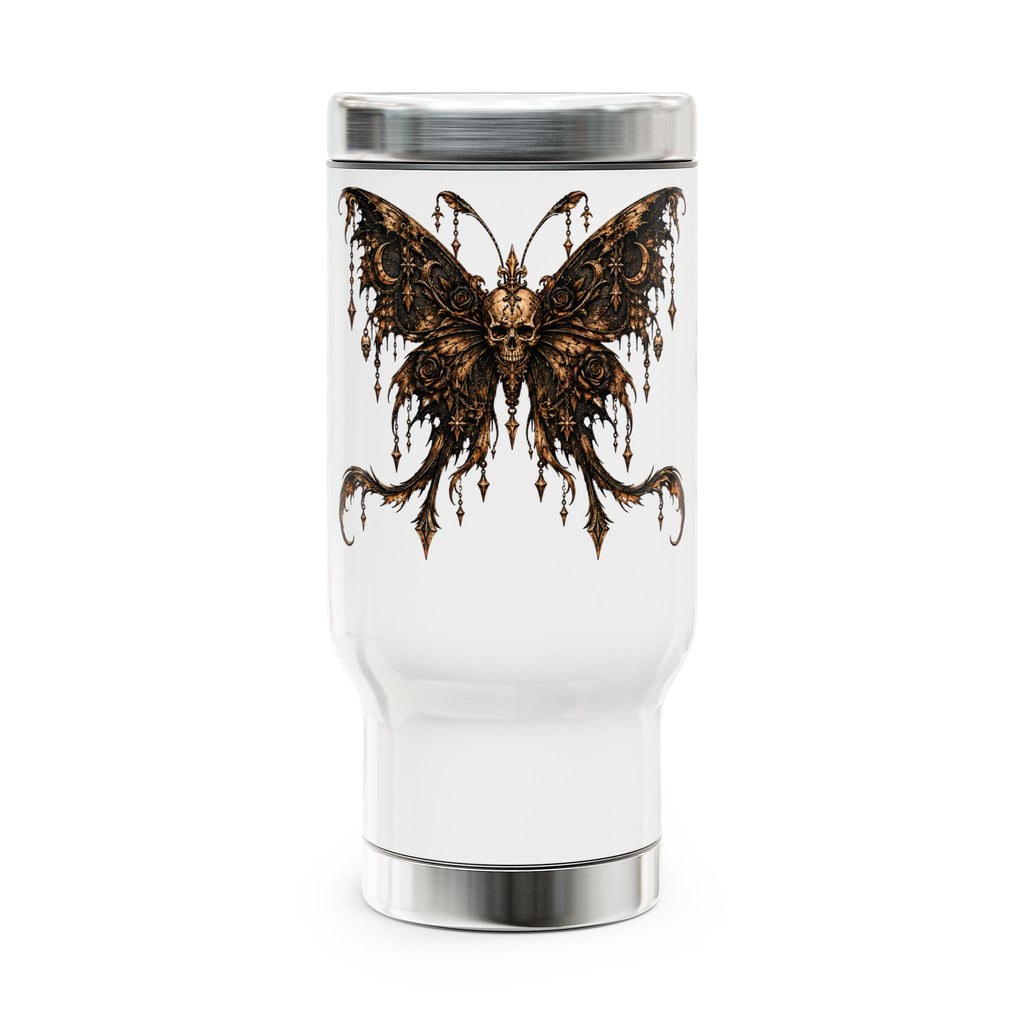 Gothic Butterfly  with skull Travel Mug