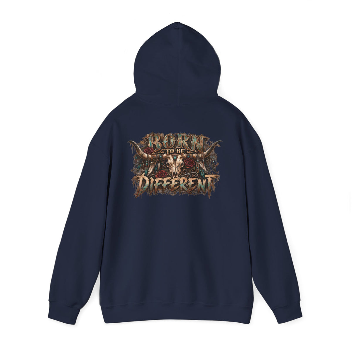 Wild & Whisker Hoodie with cow horn skull Design