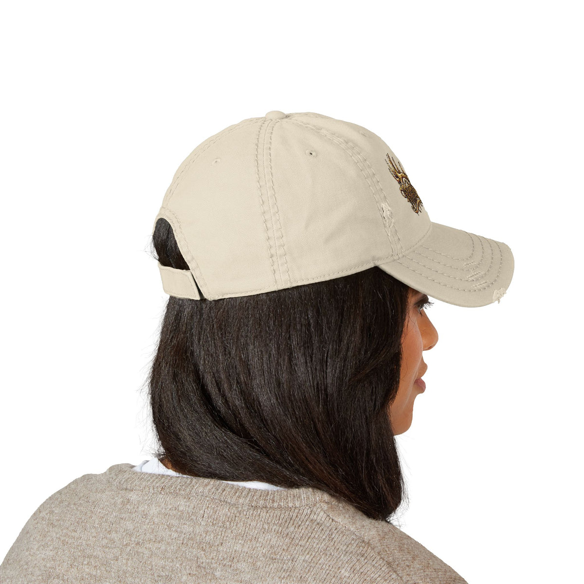Wild & Rustic Antler Embroidered Distressed  Hat
