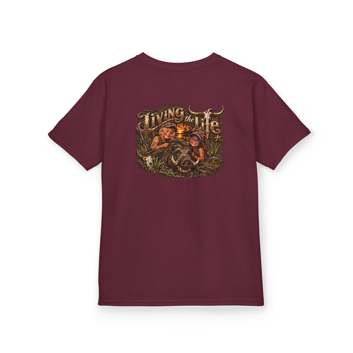Kids Heavy Cotton Tee, Living the Life Hog