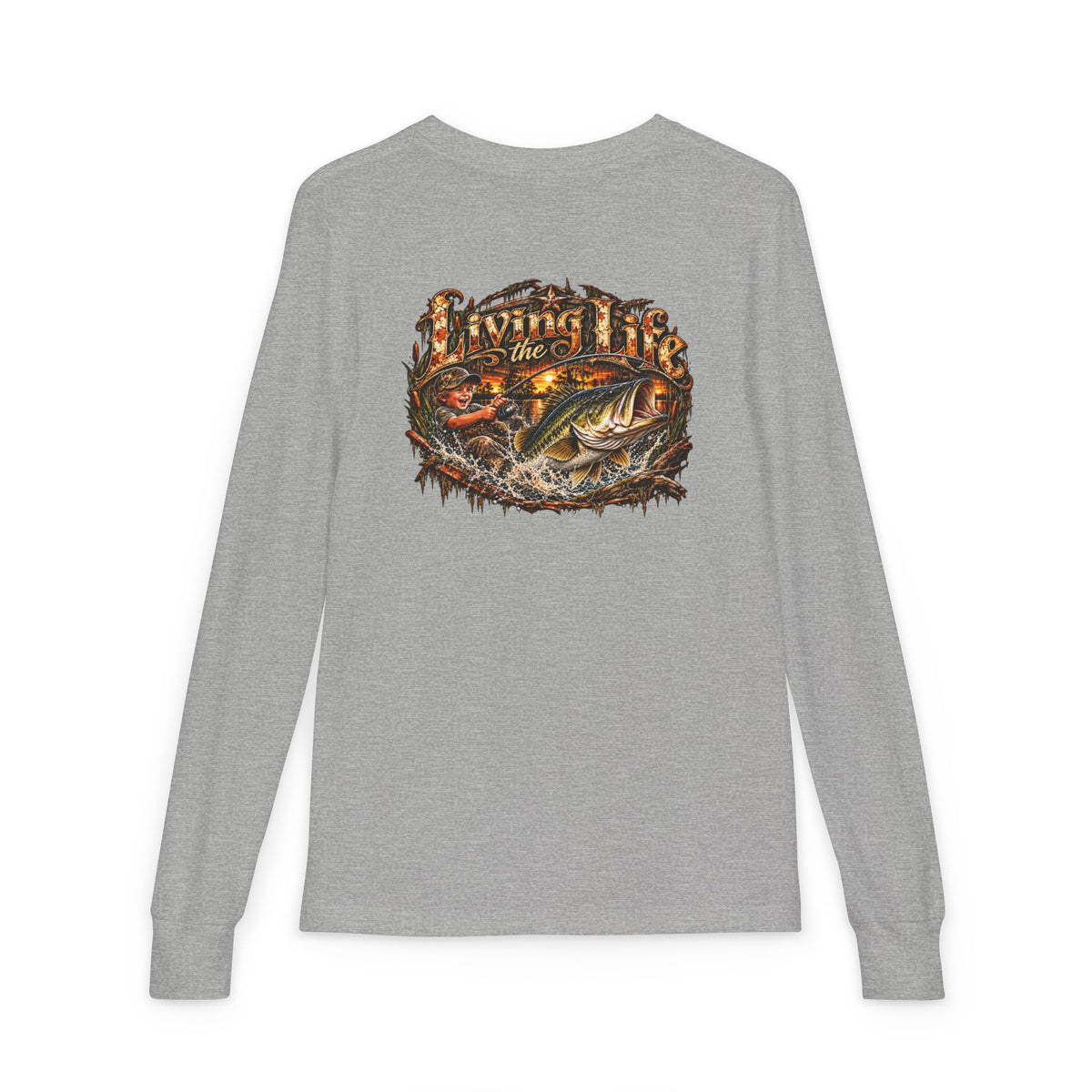 Youth Long Sleeve Tee – girls or boys Big Bass