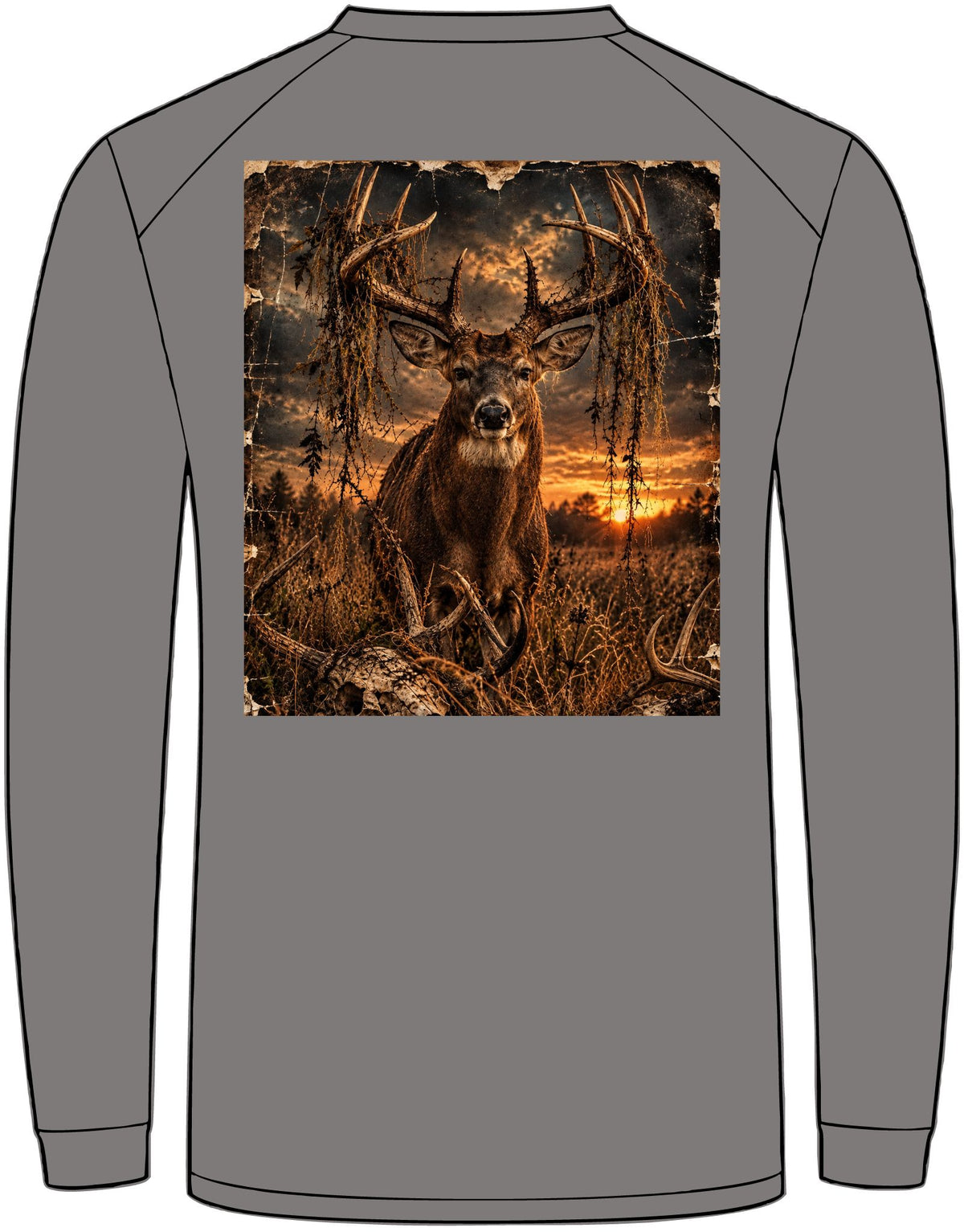 Wild & Whisker Antler Graphic Long Sleeve T-Shirt